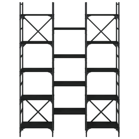 vidaXL Bookshelf Black 127.5x28.5x172.5 cm Engineered Wood