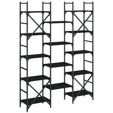 vidaXL Bookshelf Black 127.5x28.5x172.5 cm Engineered Wood
