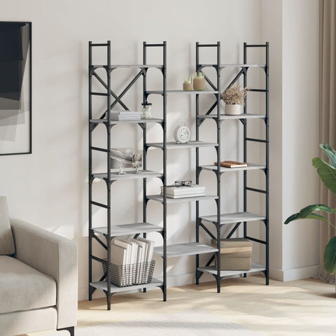 vidaXL Bookshelf Grey Sonoma 127.5x28.5x172.5 cm Engineered Wood