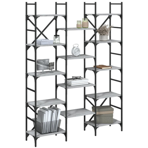 vidaXL Bookshelf Grey Sonoma 127.5x28.5x172.5 cm Engineered Wood