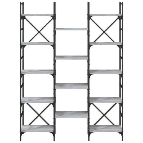 vidaXL Bookshelf Grey Sonoma 127.5x28.5x172.5 cm Engineered Wood