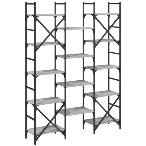 vidaXL Bookshelf Grey Sonoma 127.5x28.5x172.5 cm Engineered Wood