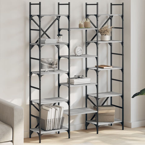 vidaXL Bookshelf Grey Sonoma 127.5x28.5x172.5 cm Engineered Wood
