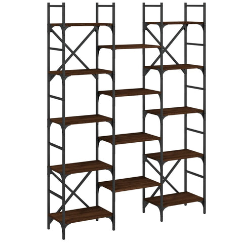 vidaXL Bookshelf Brown Oak 127.5x28.5x172.5 cm Engineered Wood