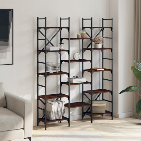 vidaXL Bookshelf Brown Oak 127.5x28.5x172.5 cm Engineered Wood