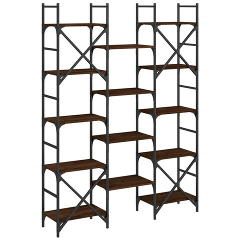 vidaXL Bookshelf Brown Oak 127.5x28.5x172.5 cm Engineered Wood