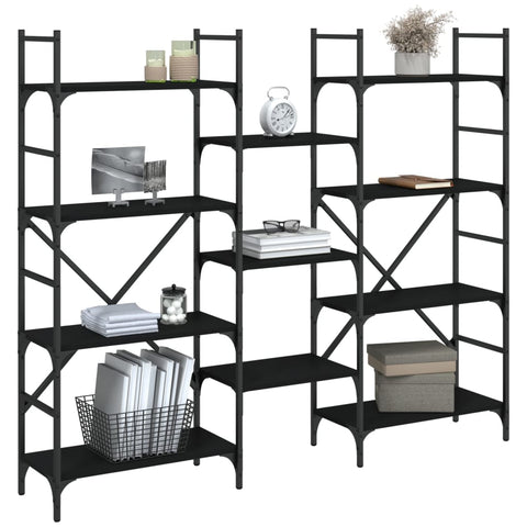 vidaXL Bookshelf Black 160x28.5x136.5 cm Engineered Wood