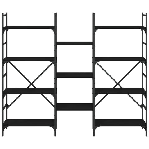 vidaXL Bookshelf Black 160x28.5x136.5 cm Engineered Wood