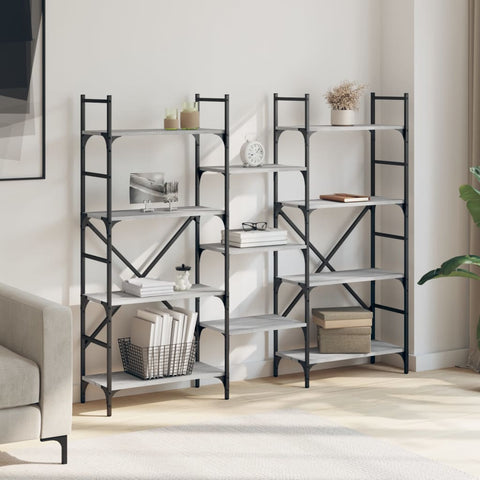 vidaXL Bookshelf Grey Sonoma 160x28.5x136.5 cm Engineered Wood