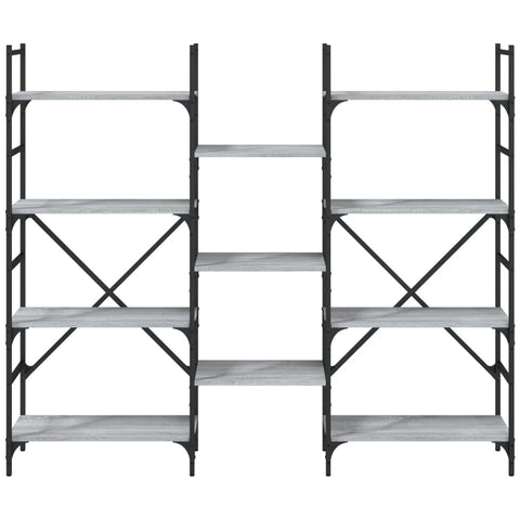 vidaXL Bookshelf Grey Sonoma 160x28.5x136.5 cm Engineered Wood