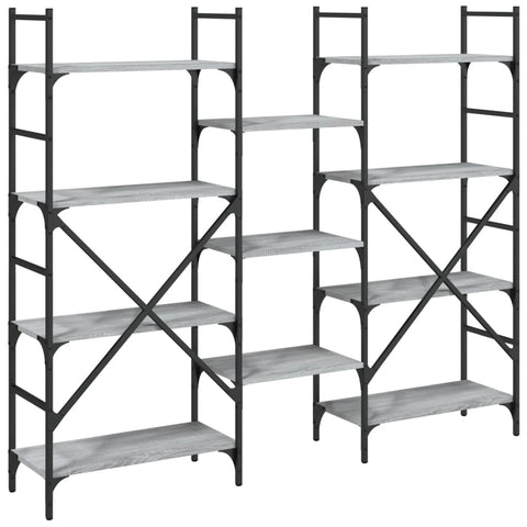 vidaXL Bookshelf Grey Sonoma 160x28.5x136.5 cm Engineered Wood
