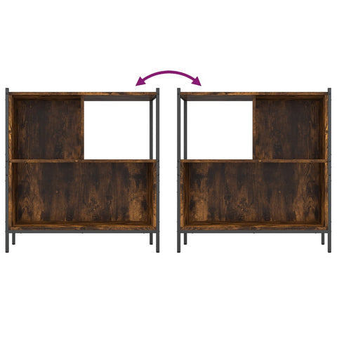 vidaXL Bookcase Smoked Oak 72x28x77.5 cm Engineered Wood