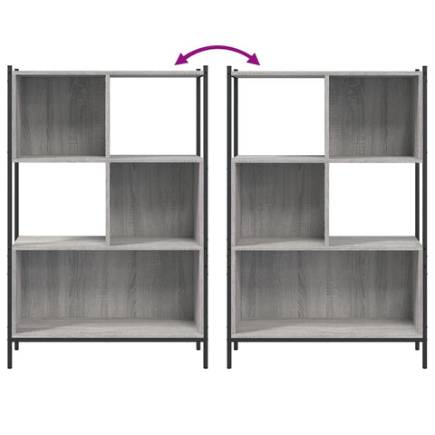 vidaXL Bookcase Grey Sonoma 72x28x109 cm Engineered Wood