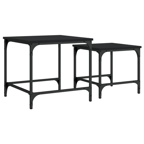 vidaXL Nesting Coffee Tables 2 pcs Black Engineered Wood