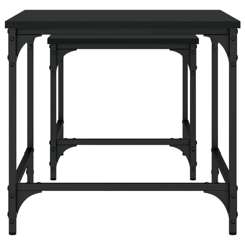 vidaXL Nesting Coffee Tables 2 pcs Black Engineered Wood