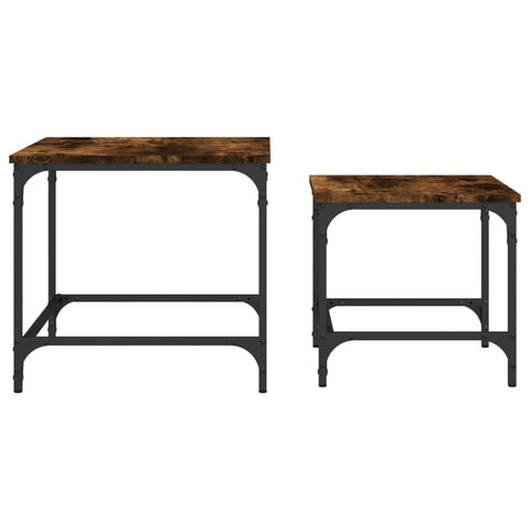 vidaXL Nesting Coffee Tables 2 pcs Smoked Oak Engineered Wood