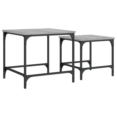 vidaXL Nesting Coffee Tables 2 pcs Grey Sonoma Engineered Wood