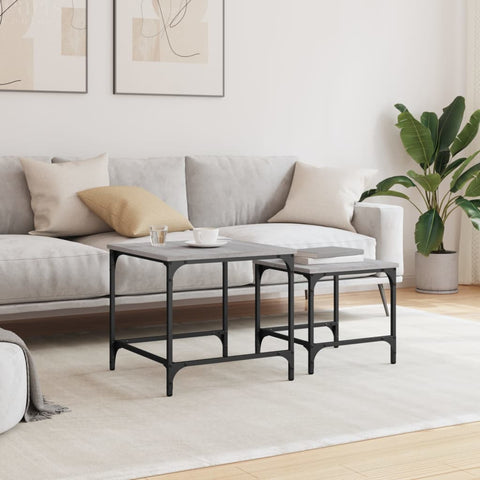 vidaXL Nesting Coffee Tables 2 pcs Grey Sonoma Engineered Wood