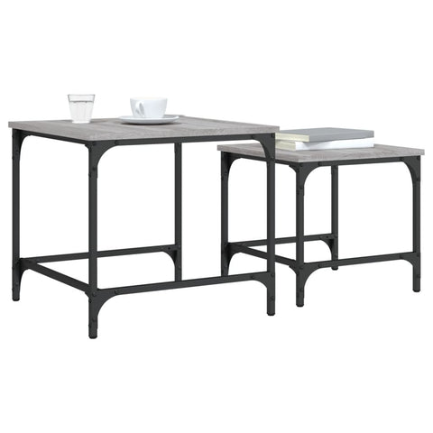vidaXL Nesting Coffee Tables 2 pcs Grey Sonoma Engineered Wood