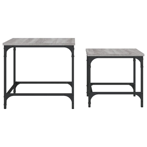 vidaXL Nesting Coffee Tables 2 pcs Grey Sonoma Engineered Wood