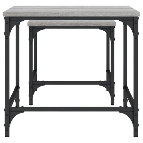 vidaXL Nesting Coffee Tables 2 pcs Grey Sonoma Engineered Wood