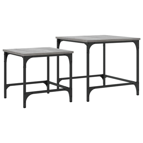 vidaXL Nesting Coffee Tables 2 pcs Grey Sonoma Engineered Wood