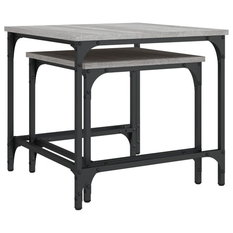 vidaXL Nesting Coffee Tables 2 pcs Grey Sonoma Engineered Wood