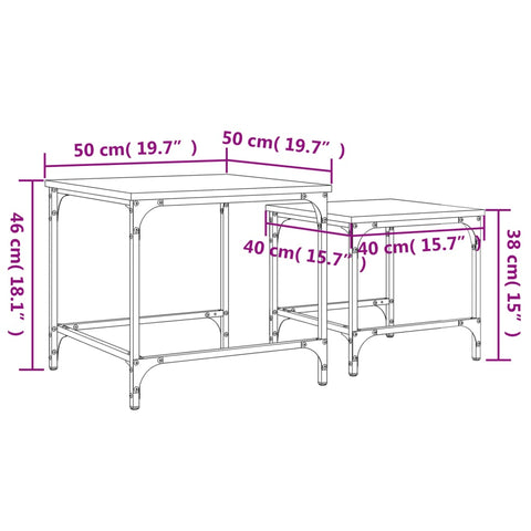 vidaXL Nesting Coffee Tables 2 pcs Grey Sonoma Engineered Wood