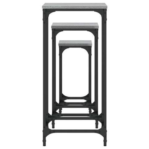 vidaXL Nesting Side Tables 3 pcs Grey Sonoma Engineered Wood