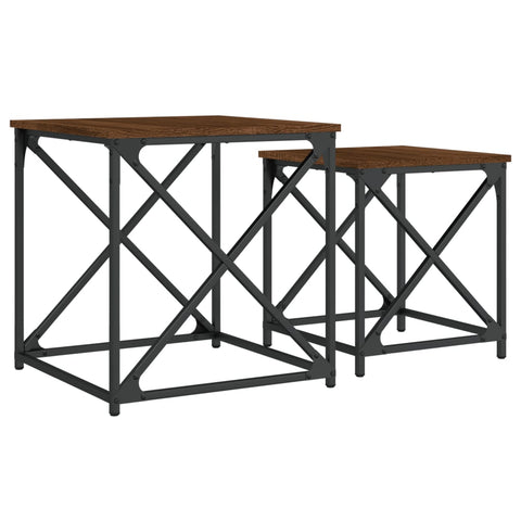 vidaXL Nesting Coffee Tables 2 pcs Brown Oak Engineered Wood