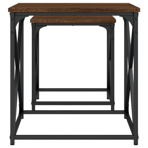 vidaXL Nesting Coffee Tables 2 pcs Brown Oak Engineered Wood