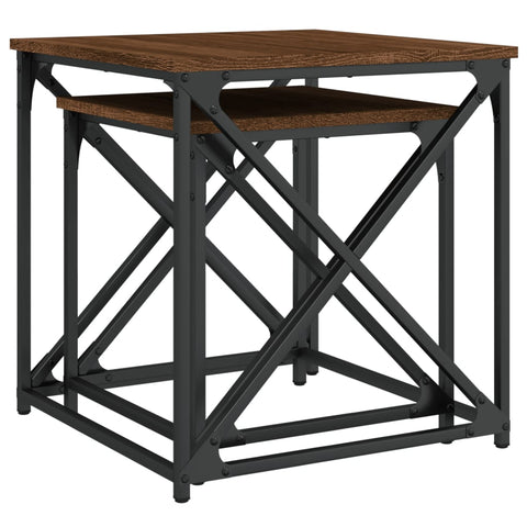 vidaXL Nesting Coffee Tables 2 pcs Brown Oak Engineered Wood