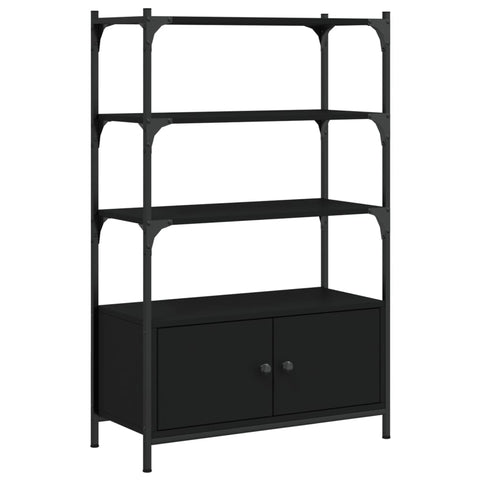 vidaXL Bookcase 3-Tier Black 70x30x109.5 cm Engineered Wood