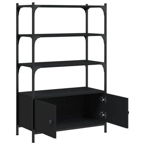vidaXL Bookcase 3-Tier Black 70x30x109.5 cm Engineered Wood