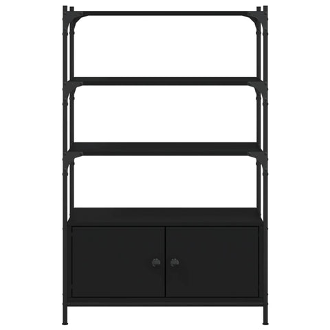 vidaXL Bookcase 3-Tier Black 70x30x109.5 cm Engineered Wood