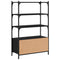 vidaXL Bookcase 3-Tier Black 70x30x109.5 cm Engineered Wood