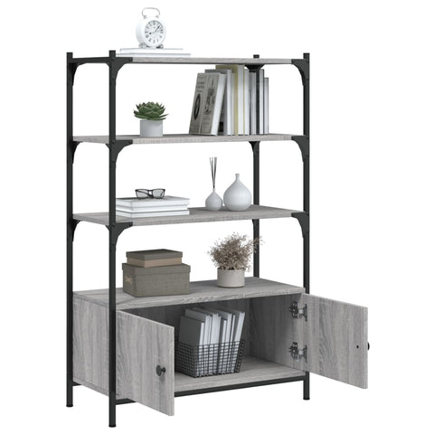 vidaXL Bookcase 3-Tier Grey Sonoma 70x30x109.5 cm Engineered Wood