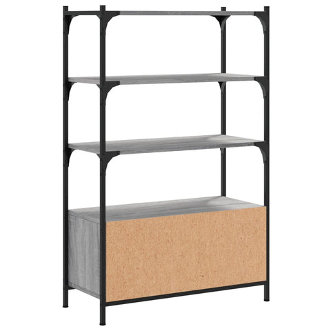 vidaXL Bookcase 3-Tier Grey Sonoma 70x30x109.5 cm Engineered Wood
