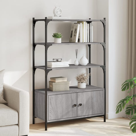vidaXL Bookcase 3-Tier Grey Sonoma 70x30x109.5 cm Engineered Wood