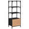 vidaXL Bookcase 3-Tier Black 41x30x109.5 cm Engineered Wood