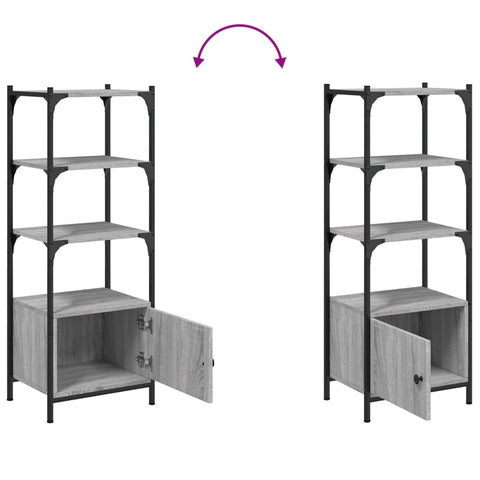 vidaXL Bookcase 3-Tier Grey Sonoma 41x30x109.5 cm Engineered Wood