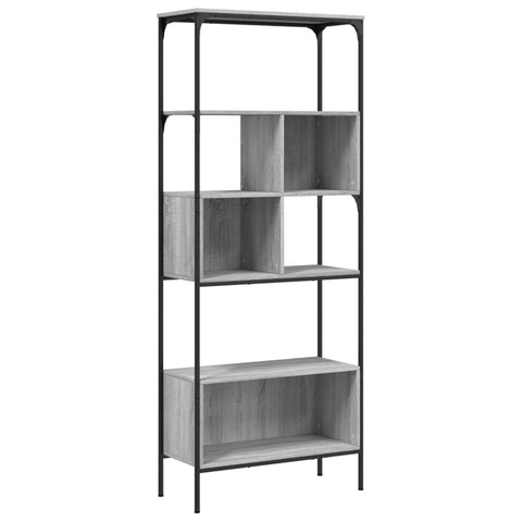 vidaXL Bookcase 5-Tier Grey Sonoma 76x33x188.5 cm Engineered Wood