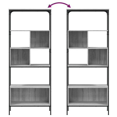 vidaXL Bookcase 5-Tier Grey Sonoma 76x33x188.5 cm Engineered Wood