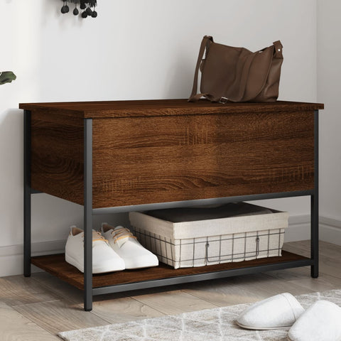 vidaXL Storage Bench Brown Oak 70x42.5x47 cm Engineered Wood