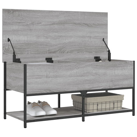 vidaXL Storage Bench Grey Sonoma 100x42.5x47 cm Engineered Wood
