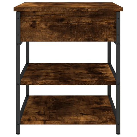 vidaXL Shoe Bench Smoked Oak 70x42.5x50 cm Engineered Wood