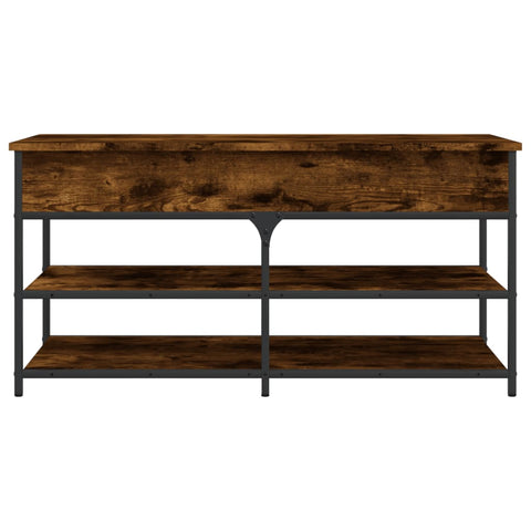 vidaXL Shoe Bench Smoked Oak 100x42.5x50 cm Engineered Wood