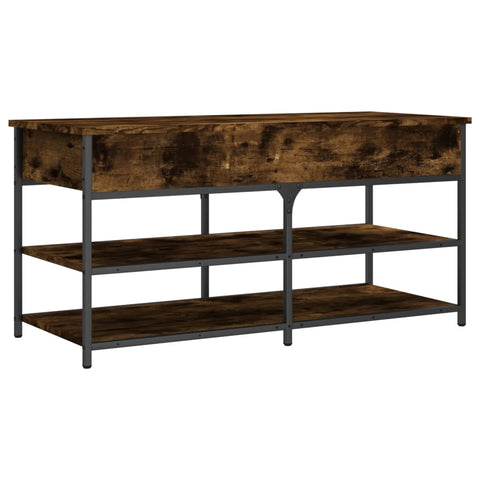 vidaXL Shoe Bench Smoked Oak 100x42.5x50 cm Engineered Wood