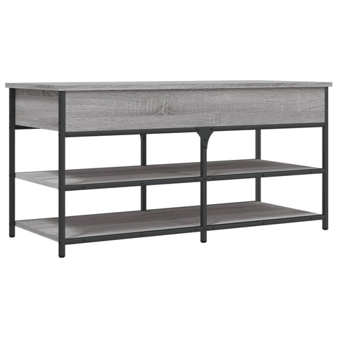 vidaXL Shoe Bench Grey Sonoma 100x42.5x50 cm Engineered Wood