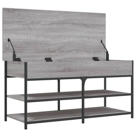 vidaXL Shoe Bench Grey Sonoma 100x42.5x50 cm Engineered Wood